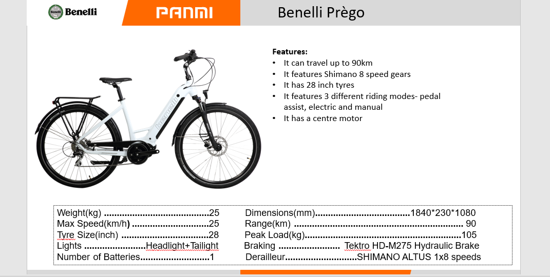 Benelli Prego Introduction